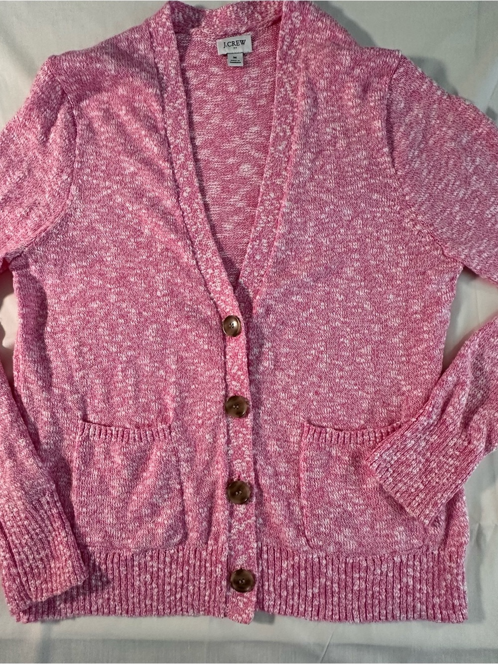 J. Crew Pink Button-Front Cardigan country, core preppy, coastal romantic Y2K